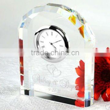 personalized crystal clock for gift