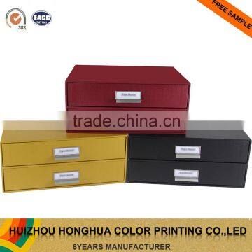 OEM Embossed Paper Drawer Box Cardboard Decorative Drawer Storage Box for Office
