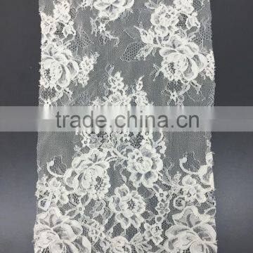 French Cord Lace Fabric With Beads For Bridal Dress fabric with cutwork embroidery