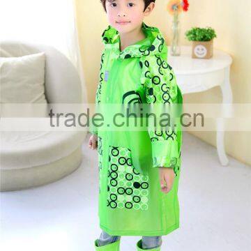 2016 New Design Best Selling Kids Wear Green Background Disposable Rain Poncho With Poka Dot photo-2