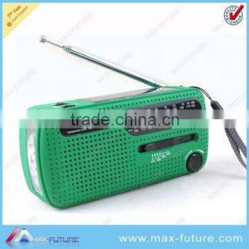 2014 new style dynamo solar powered radio with speaker and 3 super-bright led torch