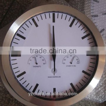 hot selling 12 inch aluminum Radio controlled wall clock