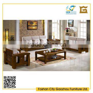 Chinese style solid wood sectioanl sofa set with high resilience foam