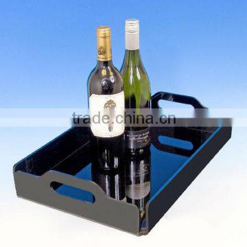 Black Acrylic Serving Tray with Handle