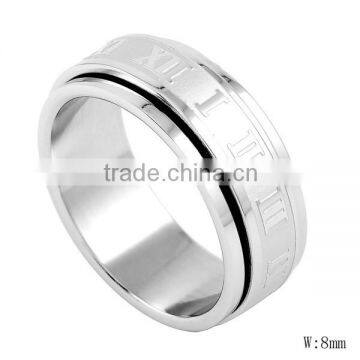 SRR8030 Hot Sale Roman Numerals Gear Ring Engravable Stainless Ring Stainless Steel Ring