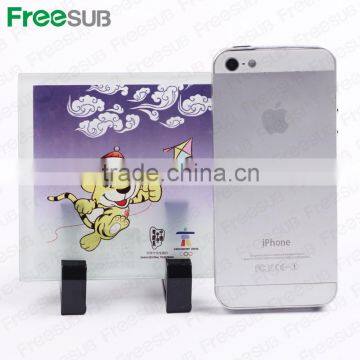 Customed Logo Printing L100*H100*W4mm Square Coaster Sublimation Toughened Blank Glass Photo Coaster photo-3