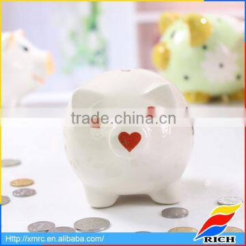 Wholesale kids coin box ceramic custom money box for wedding