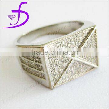 Big diamond ring 925 sterling silver jewelry mens fashion ring