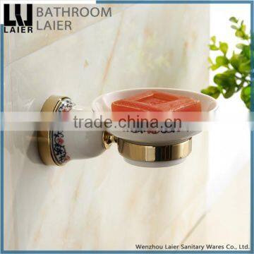 Daily Home Use Printing Lines Product Zinc Alloy Gold Finishing Bathroom Accessories Wall Mounted Soap Dish holder