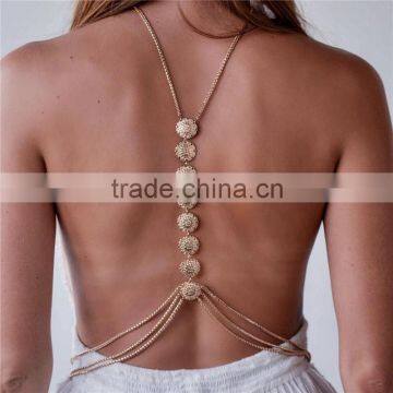 Fashion engraving flower sexy waist chain