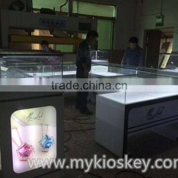 Luxury Baking Paint Jewelry Kiosk, Jewelery Shop Design, Mall Jewelry Kiosk Design for Sale