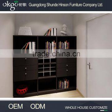 Hot sale black bookcases, bookshelf for sale, wooden office desk wooden bookcase