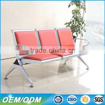 2016 Red Leather Metal Hospital Waiting Room Chairs with armrest