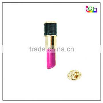 Gold pink Lipstick cosmetic LAPEL PIN brooch