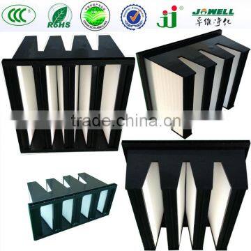Large dust holding V type HEPA Air Filter price,V bank HEPA filter