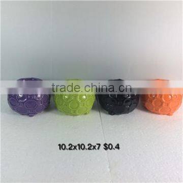 Color glazed Ceramic Decorative Candle Holder With Different Texture Design