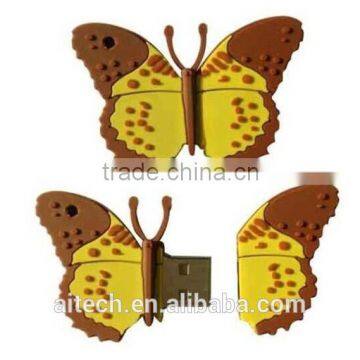 Favorites Compare Butterfly Shape 3d cartoon usb flash drive ,beautiful animal usb memory