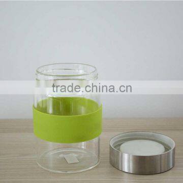 High Borosilicate Glass Jar Glass Tank With Stainless Steel Lid 300ml Handmade Glassware QM419 photo-3