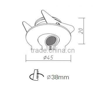 Cut Hole 38mm Round 1w Mini Led Showcase Lights BW8213 photo-2