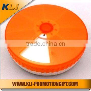 Round shape weekly 7 grids plastic pill box 7 day pill box pill dispenser