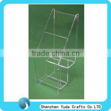 2 tiers acrylic A4 brochure holder,tabletop acrylic brochure display stand