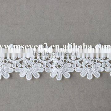 Good Price Water Solouble Lace Flower Trim With 6cm in White Polyester Embroidery Lace for Dress photo-2