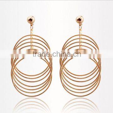 Gold plating drop hook earrings 2016 X80