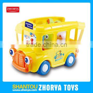 high quality kids toys vehicle cute cartoon electric school bus toys