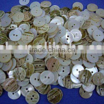 white River Shell Button with Skin back -2 holes