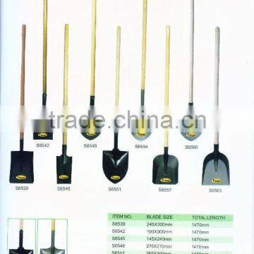 PAGE 35 SHOVEL WITH LONG WOODEN HANDLE