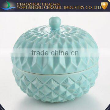 Embossed Flower Design Ceramic Jar Wholesale photo-2