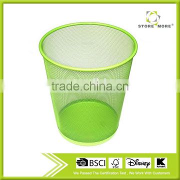 Hot sale Green Round Commercial Mesh Trash Can