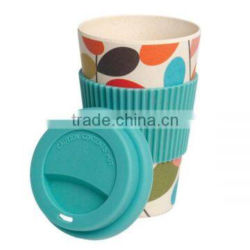 Beautiful Biodegradable Christmas Bamboo cup 400ml