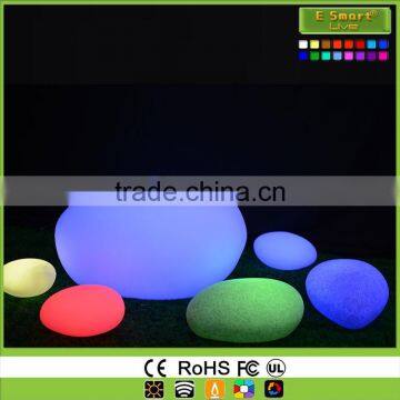 Led solar stone yard lamplighting cobble stone