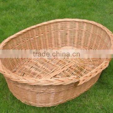 Natural Oval Wicker Dog Bed Basket photo-2