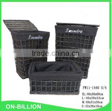 Wholesale Black Wicker Laundry Basket in Bulk photo-3