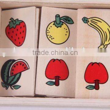 Intelligence Development Toy / Fruit Patterns Wooden Domino Toys for Children/chess Game photo-2