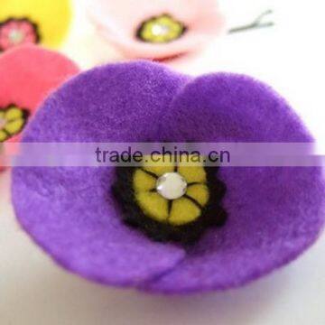 hot 2017 best selling new product decorative custom handmade fabric china supplier felt cheap wedding flower hairpin