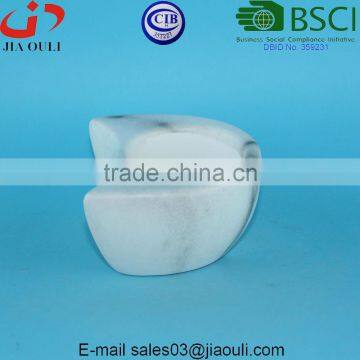 Popular design Marble color Ceramic moon shape Tealight Holder