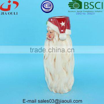 Christmas Decorations Embossed Ceramic Santa Claus Vase photo-5