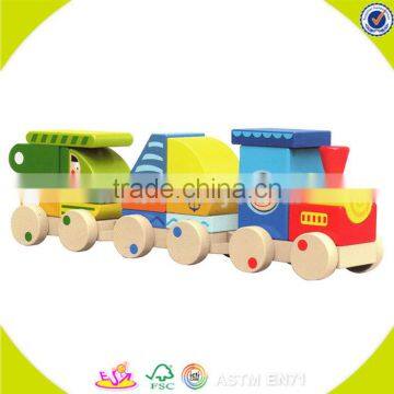 wholesale lovely wooden train toy for kids,top quality wooden blocks train toy,beautiful wooden blocks train toy W05C014