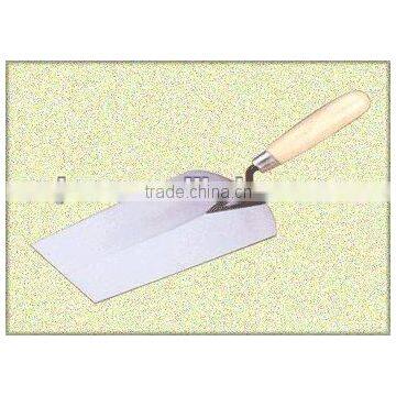 carbon steel bricklaying trowel with wooden handle