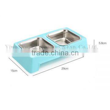 New Design Double Non Slip Stainless Steel Dog Food Bowl photo-3