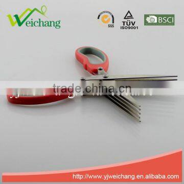 WCJ719 5 Layer Scissors Straight Stainless Steel Precision 5 Blade Scissors Stainless Steel Chopped Green Onion Scissors photo-2