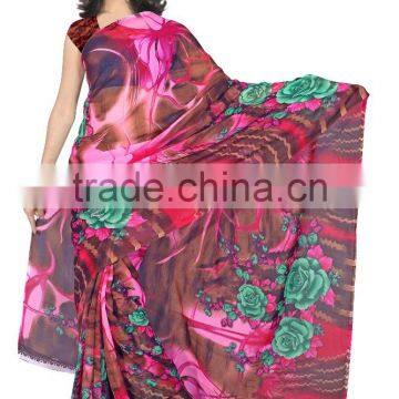 Indian Women Choice Printed Saree With Blouse Material photo-4