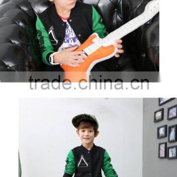 Fashion New Style Children Boys Printed Leg and Chest Color Block Sleeve Jacket photo-3