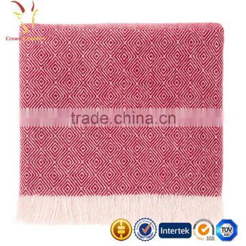 Hot Sale Wool Cashmere Blended Woven Travel Throws Blankets