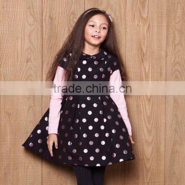High End Baby Gril Dress Children Frocks Designs Girl Child Polk Dot Dress Wholesale photo-2