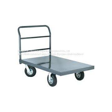 Powder Coated Steel Frame Flatbed Cart 4 Wheels Heavy Duty