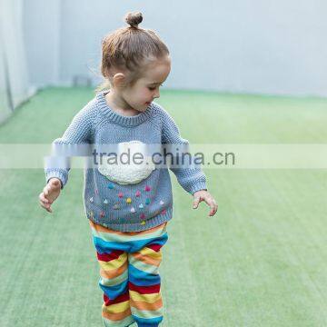 S17688A 2017 Pullover Children Sweaters Cartoon Cloud Long Sleeve O-neck Kids Knitted Sweater photo-2